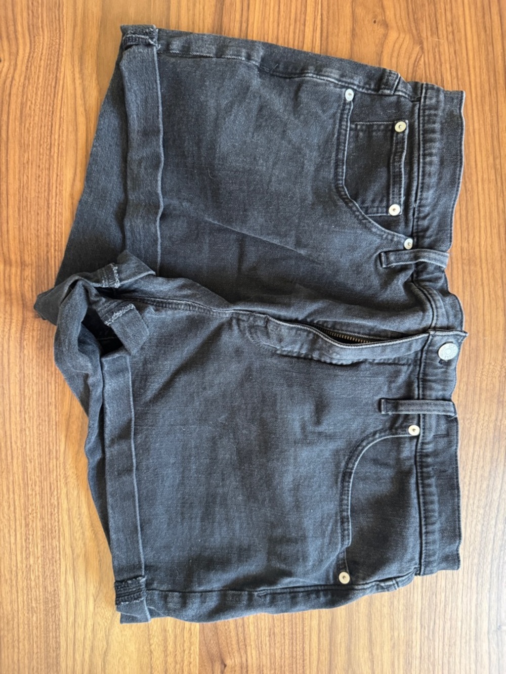 Madewell Black Denim High-Rise Shorts